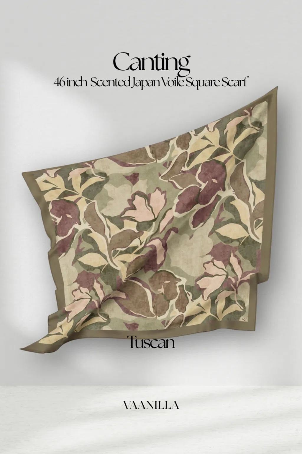 Canting Scented Japan Voile Square Scarf in Tuscan