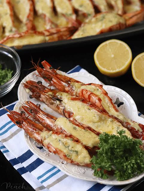 Baked Cheesy Prawns