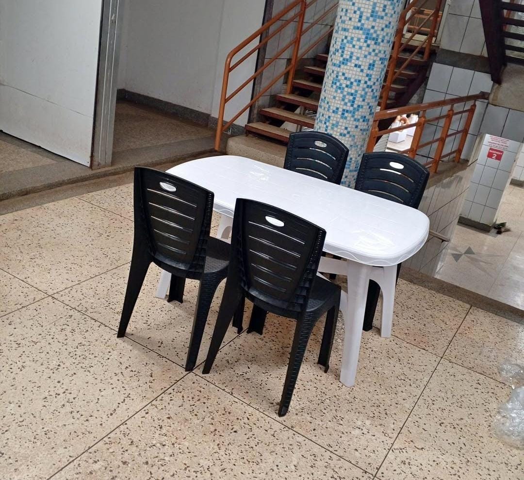 Plastic patio dining