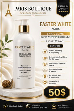 Faster White Paris Snail Slime Super Whitening Body Milk