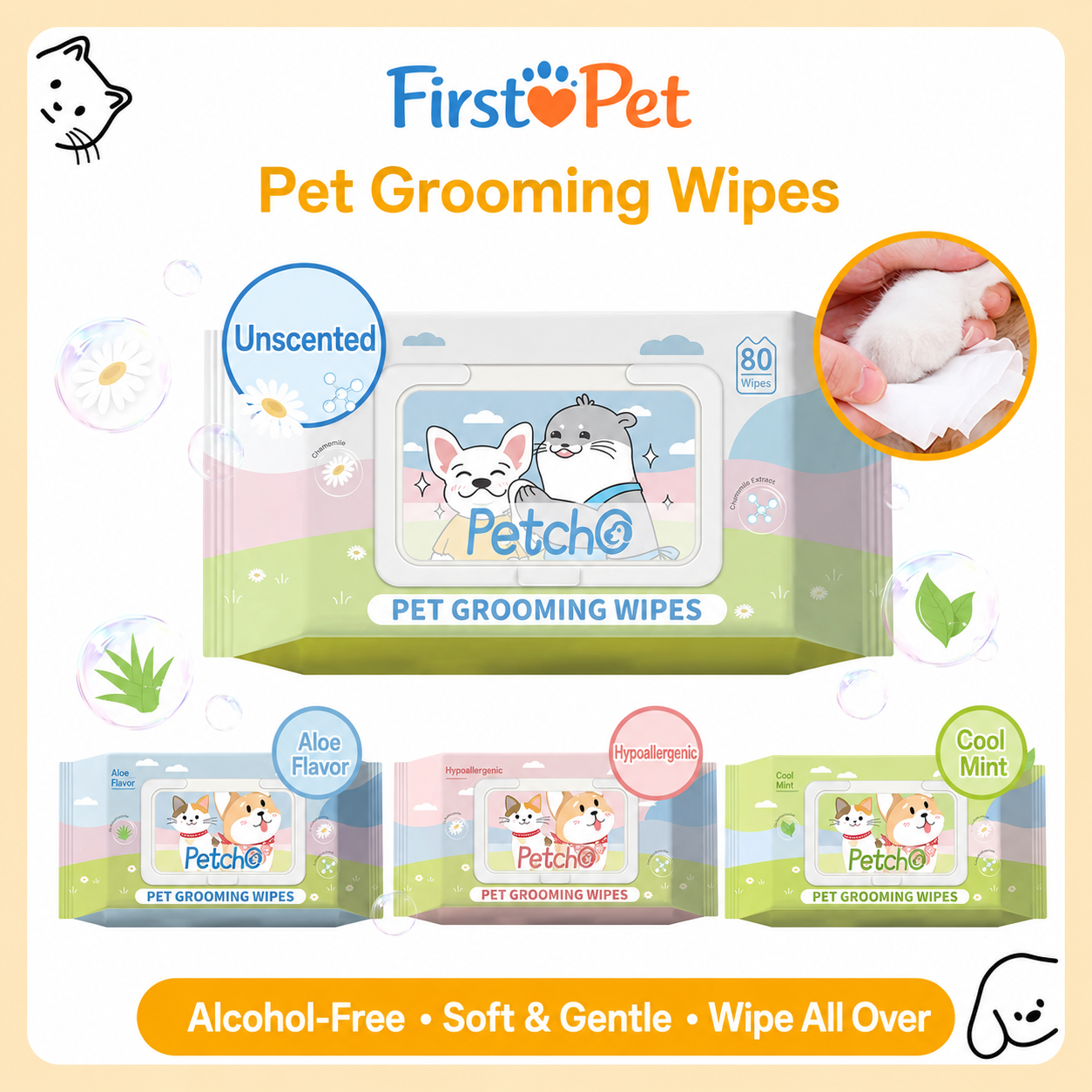 [Pre-order] Large & Thickened Pet Care Wipes 80 pcs_0