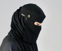Liara Mini Small Round Locket Niqab – 6 Inch Length  