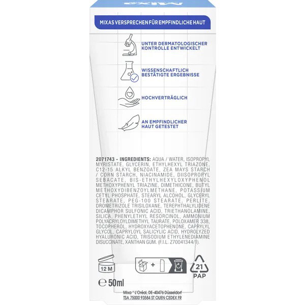 MIxa Moisturizing cream with UV protection SPF 50_3