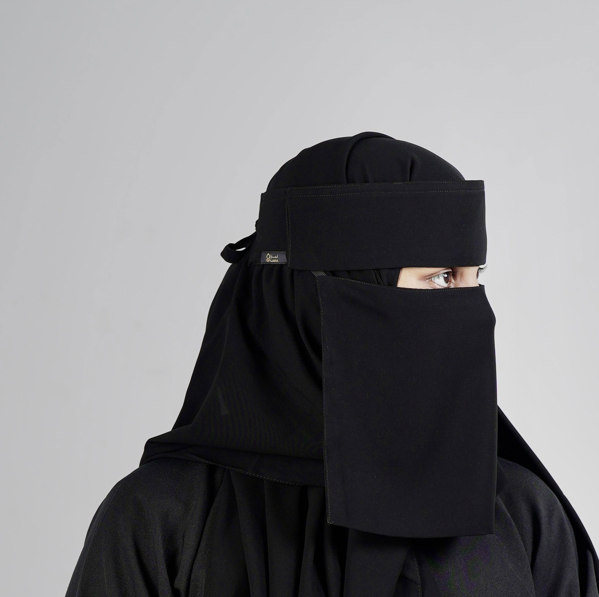 Liara Small Size Flap Niqab – 8 Inch Length  _3