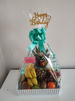 Tropical Fresh Fruit & Treat Basket🍌🍍🥝🥭🍉🍇