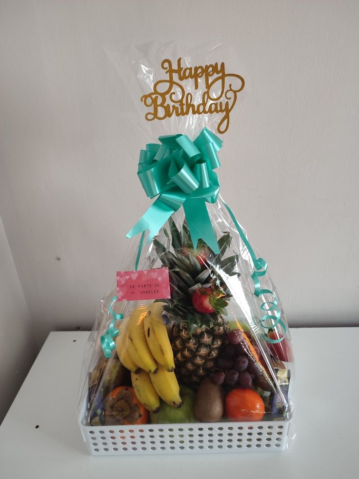 Tropical Fresh Fruit & Treat Basket🍌🍍🥝🥭🍉🍇_1