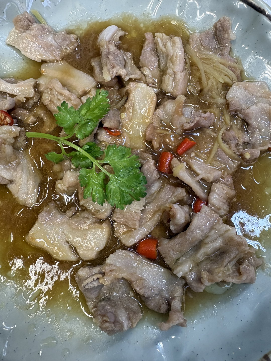 Prawn paste ginger pork