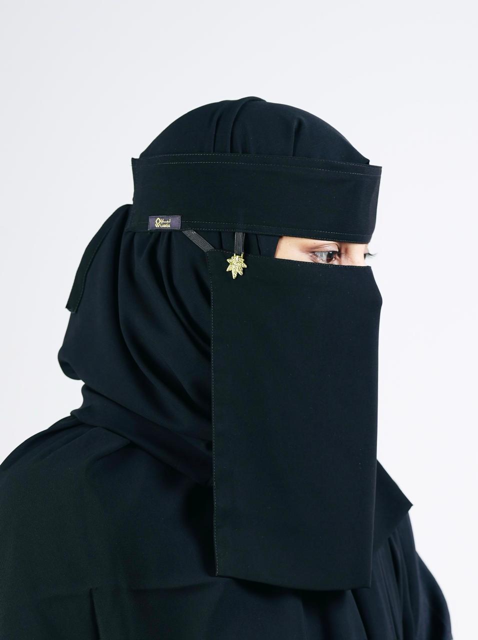 Liara Medium Niqab with Leaf Locket – 10 Inch Length_2