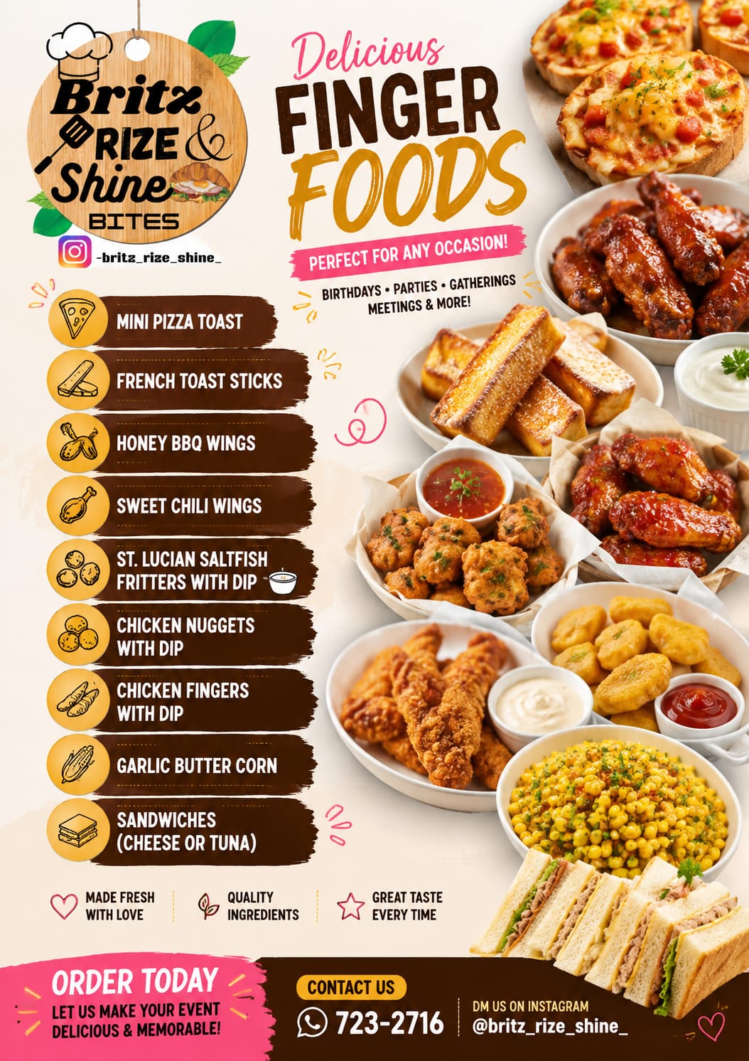 Delicious Finger Foods 🍗✨ Perfect for birthdays • parties • gatherings • meetings & more!_0