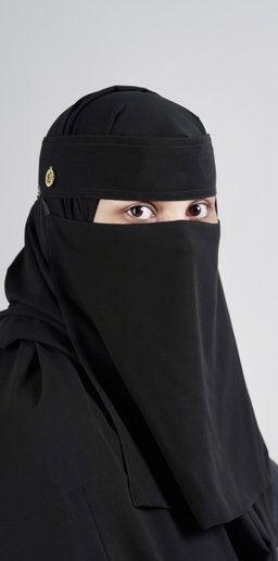 Liara Large Niqab with Round Locket – 11 Inch Length