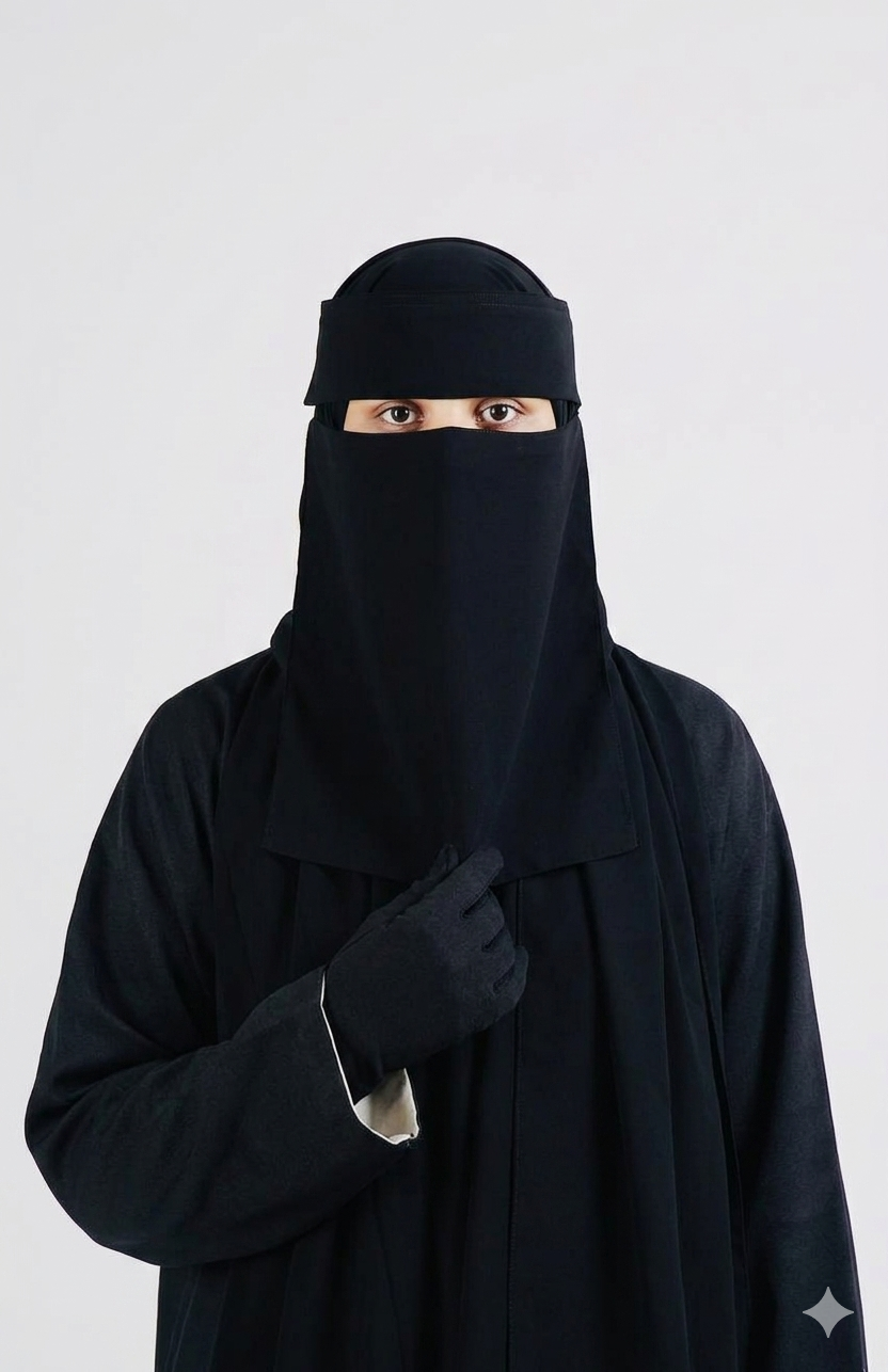 Liara XL Flap Niqab – 13 Inch Length_0