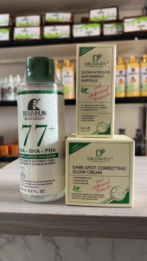 Glow Skin Routine Set — Toner + Ampoule + Glow Cream