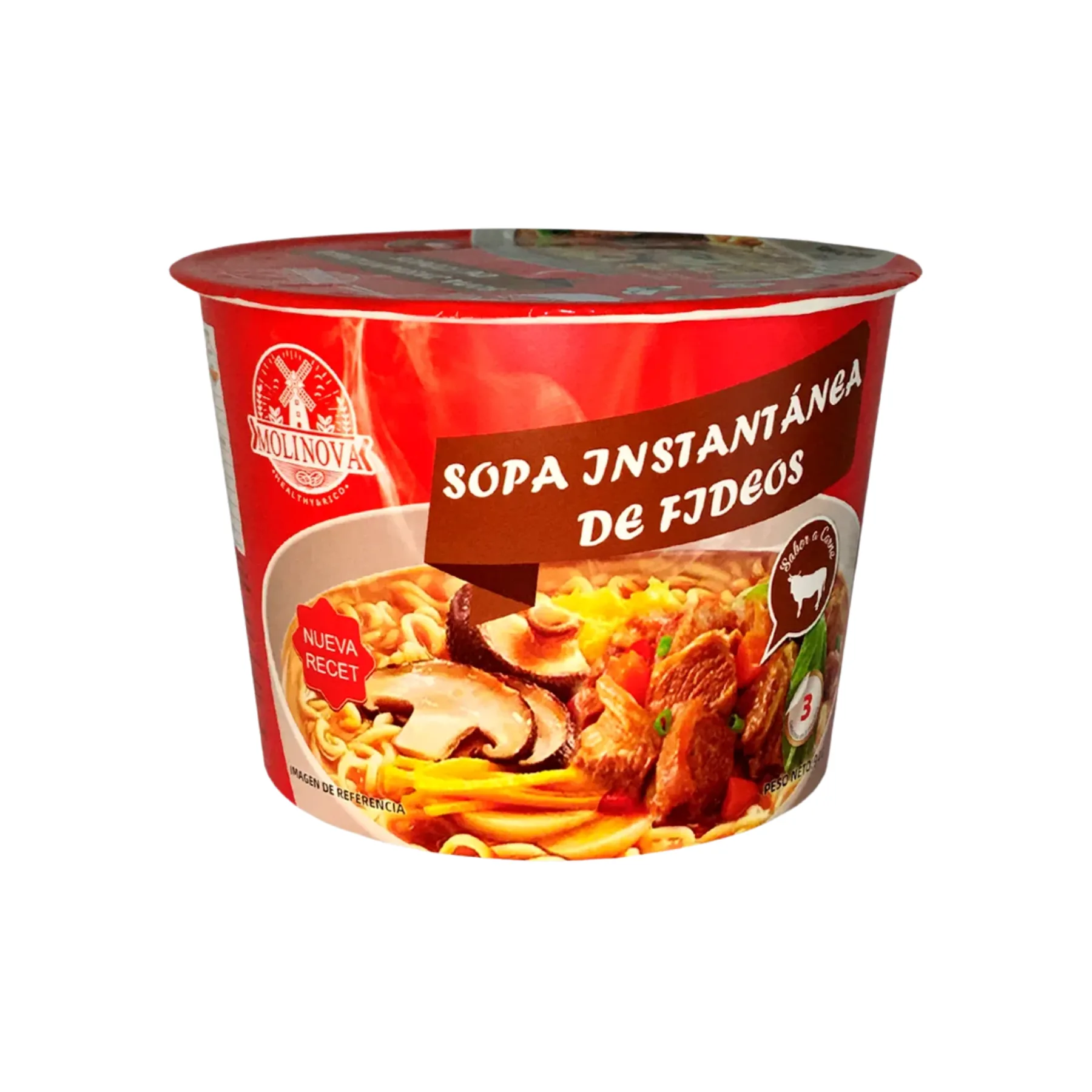 Fideos Instantaneos Vaso Grande Carne 94 Gr Molinova