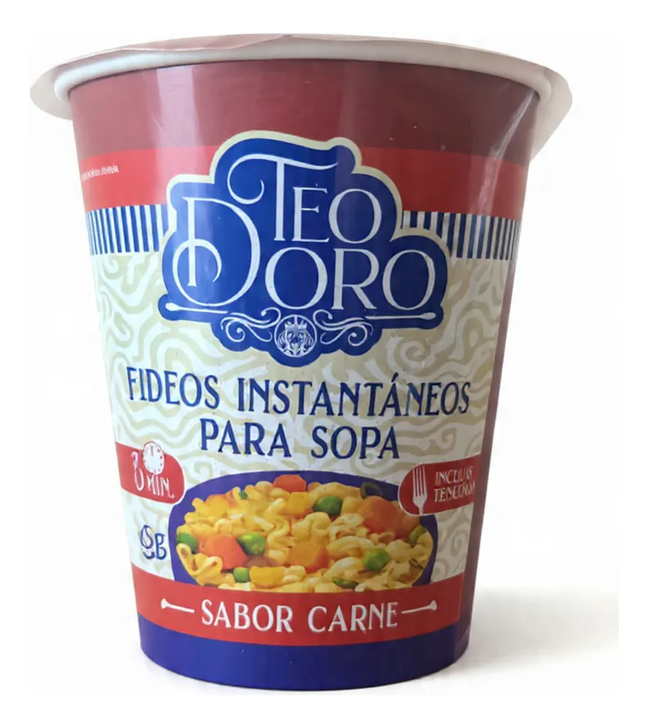 Fideos Instantaneos Vaso Chico Carne 65 Gr Teodoro