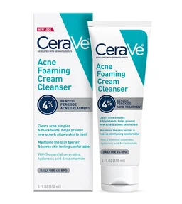 Cerave Acne Foaming Benzoyl Peroxide Cream Cleanser