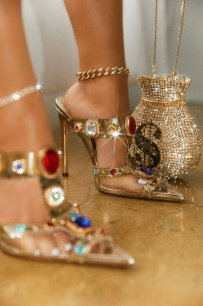 CLEAR GEM POINTED HEELS_0