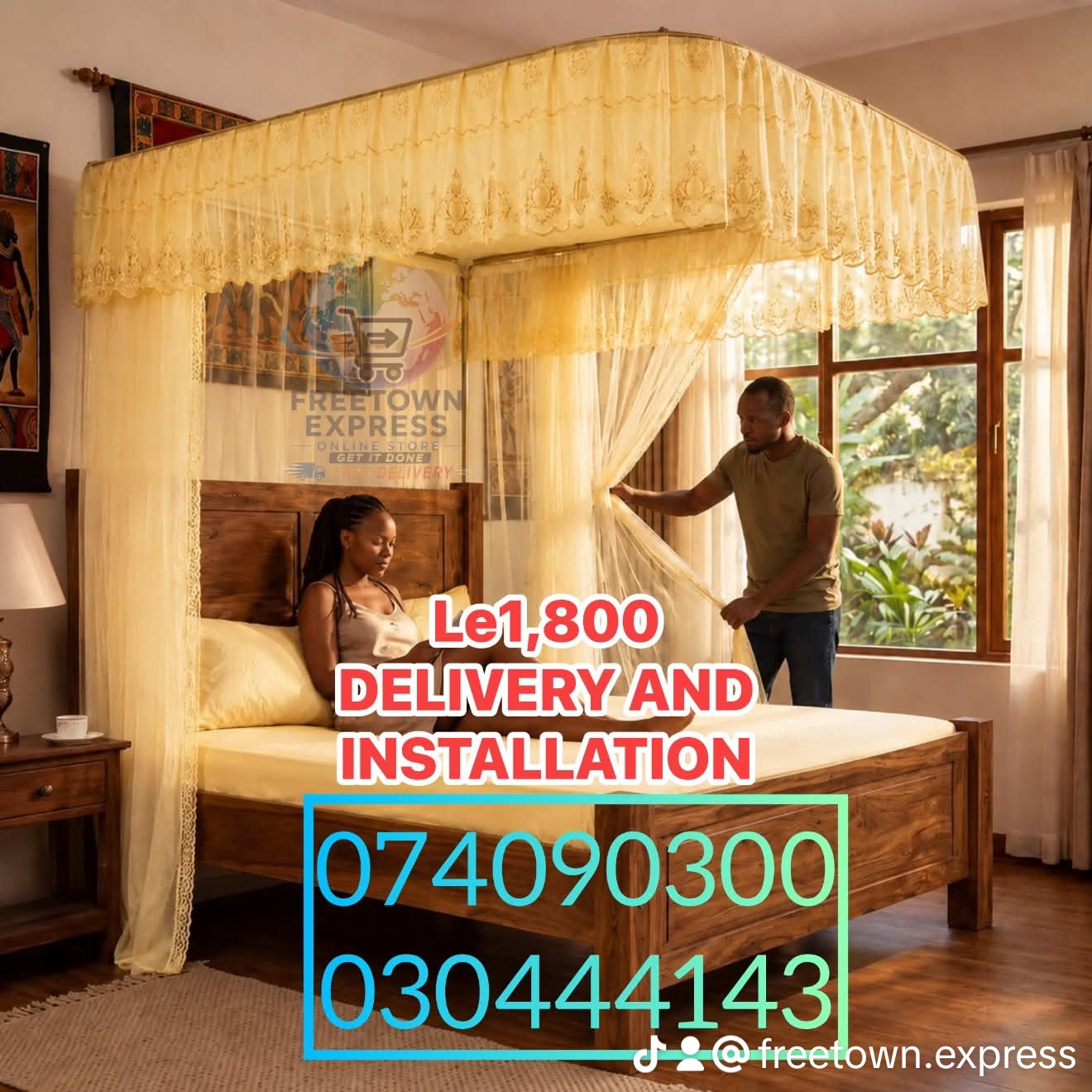 Two Stand sliding mosquito bed nets_0