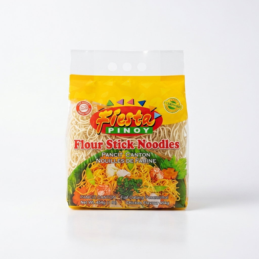 FIESTA PINOY CANTON FLOUR STICKS NOODLES CHICKEN FLAVOUR 454G