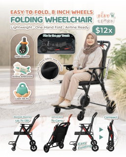 8 INCH WHEELS FOLDING WHEELCHAIR