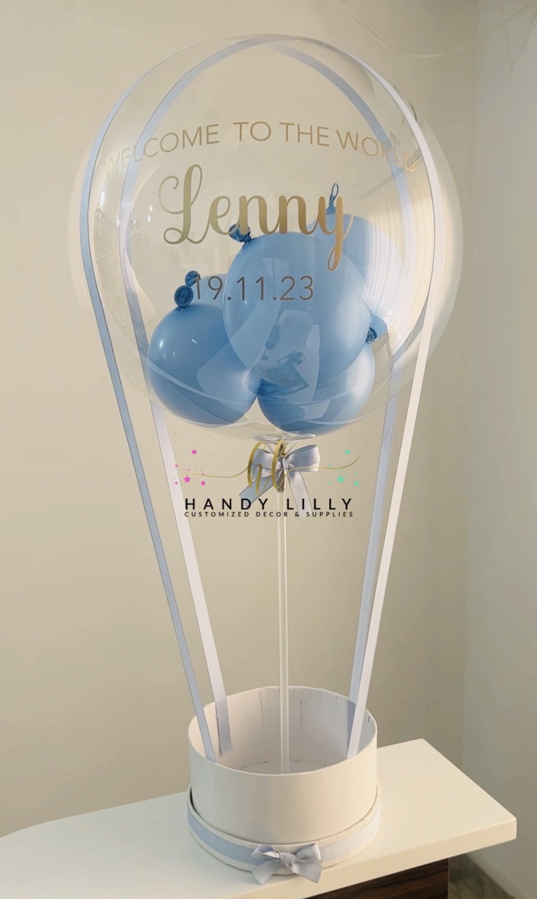 Bobo balloon +4 balloons inside+ 15 cm Box( Hot air balloon)