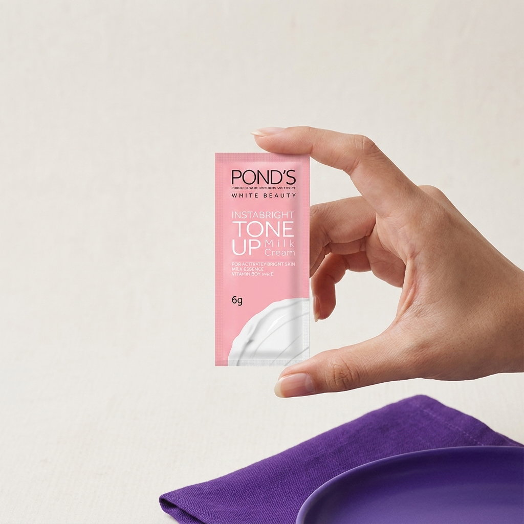 PONDS Instabright Tone Up Milk Cream Moisturizer with Milk andNiacinamide for Instant Brightening 6g_0