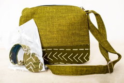 Bandoulière femme en tissu pagne 