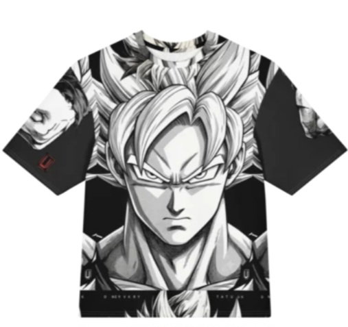 Instinct Goku Black and White Anime Streetwear T-Shirt_0