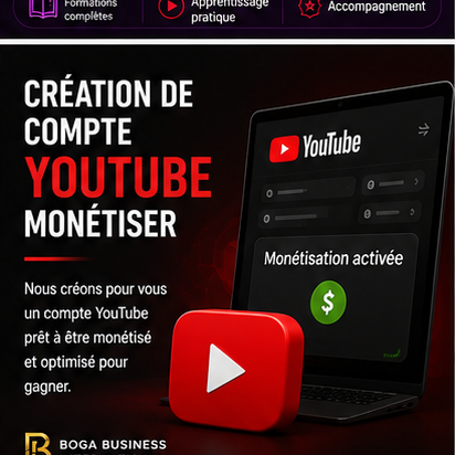 Création de compte youtube monétiser