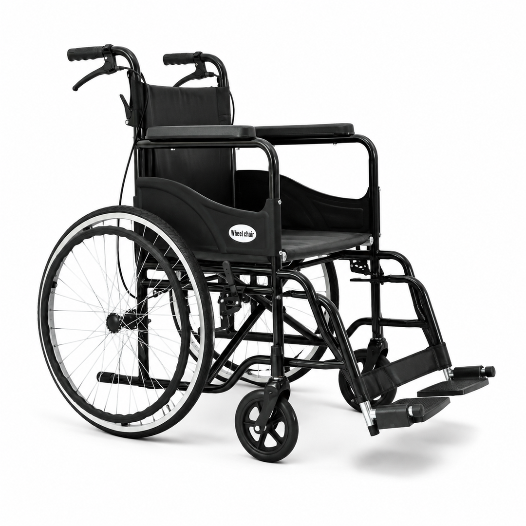Fauteuil roulant pliable NOIR GM avec freins