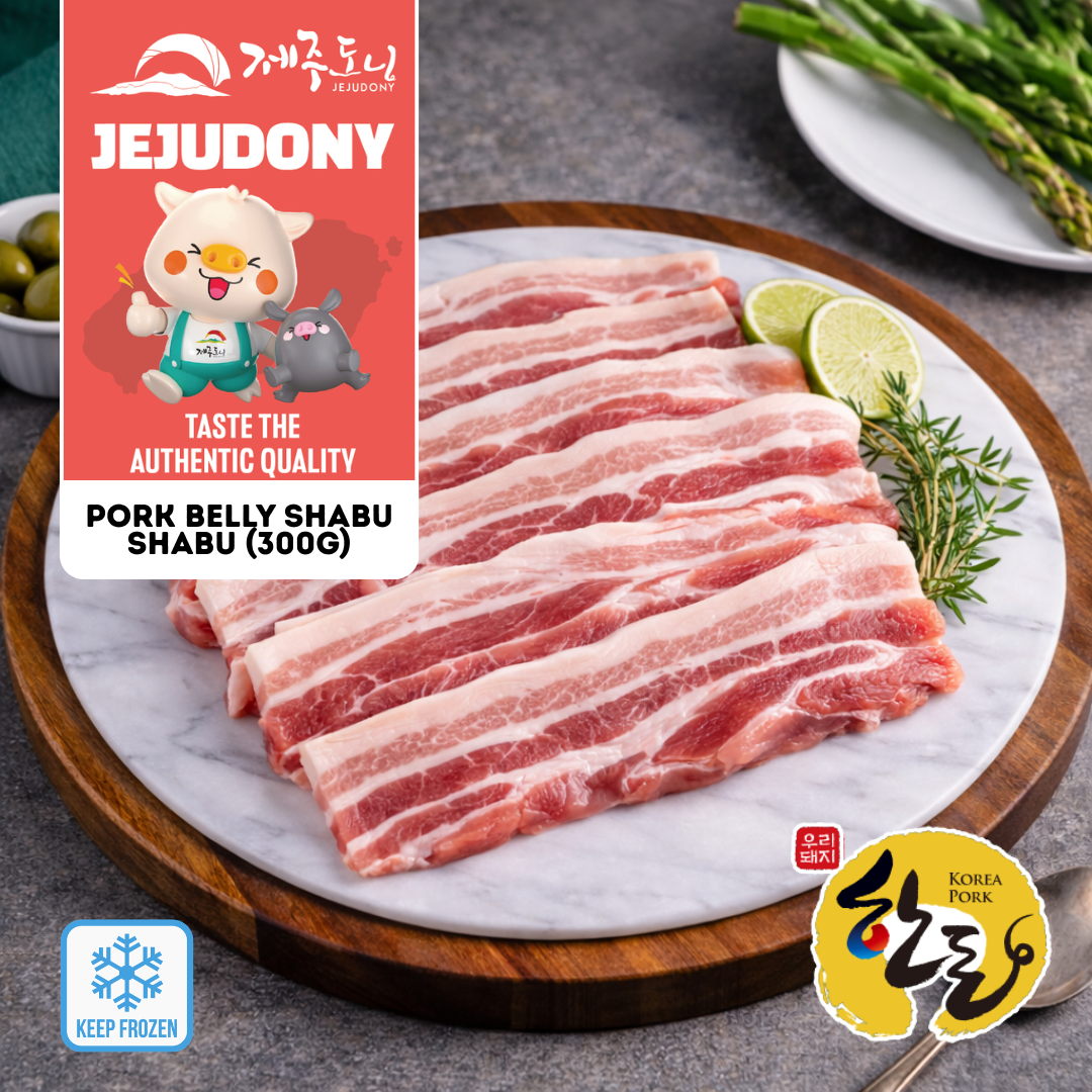 JEJUDONY Jeju Premium Pork Belly Shabu Shabu Frozen 300g 优质济州猪五花火锅肉片