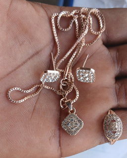 Three in one necklace, earing, ring