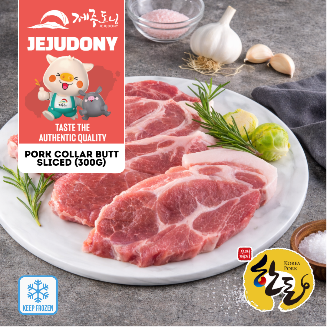 JEJUDONY Jeju Premium Pork Collar Butt Sliced (For Korean Grill) Frozen 300g优质济州猪梅头肉韩式烧烤切片
