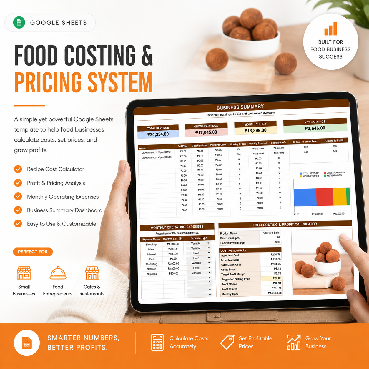 Food Costing & Pricing System (Google Sheets, Excel & Printable Report)_1