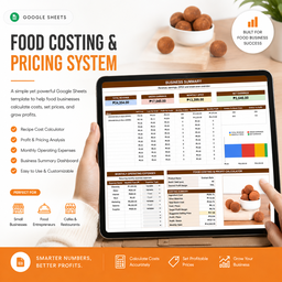 Food Costing & Pricing System (Google Sheets, Excel & Printable Report)