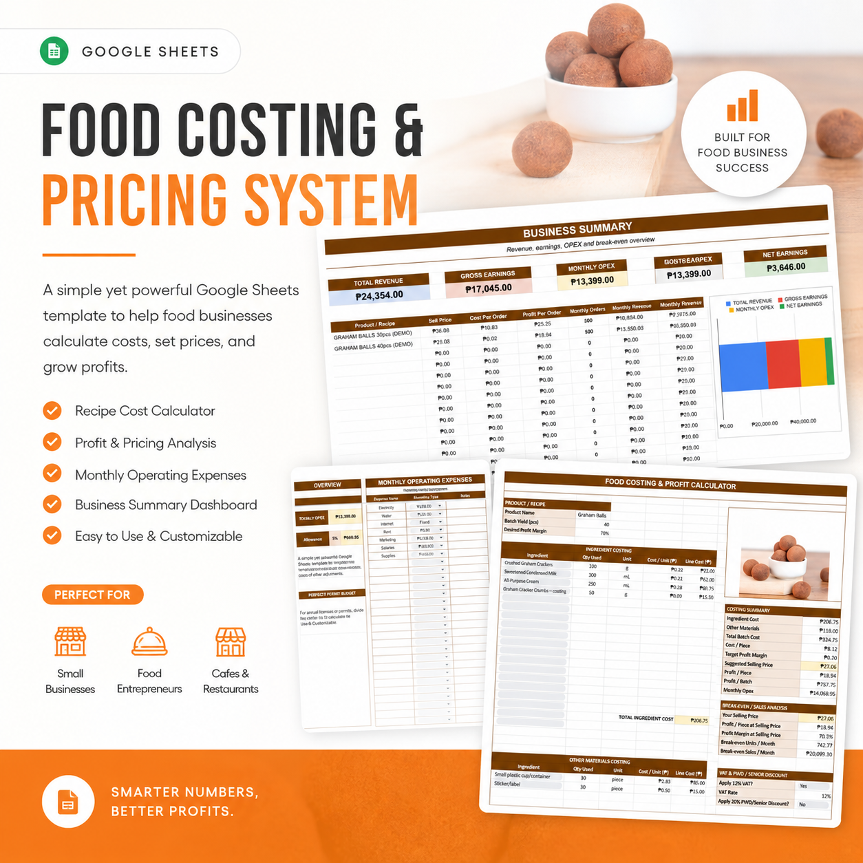 Food Costing & Pricing System (Google Sheets, Excel & Printable Report)_2