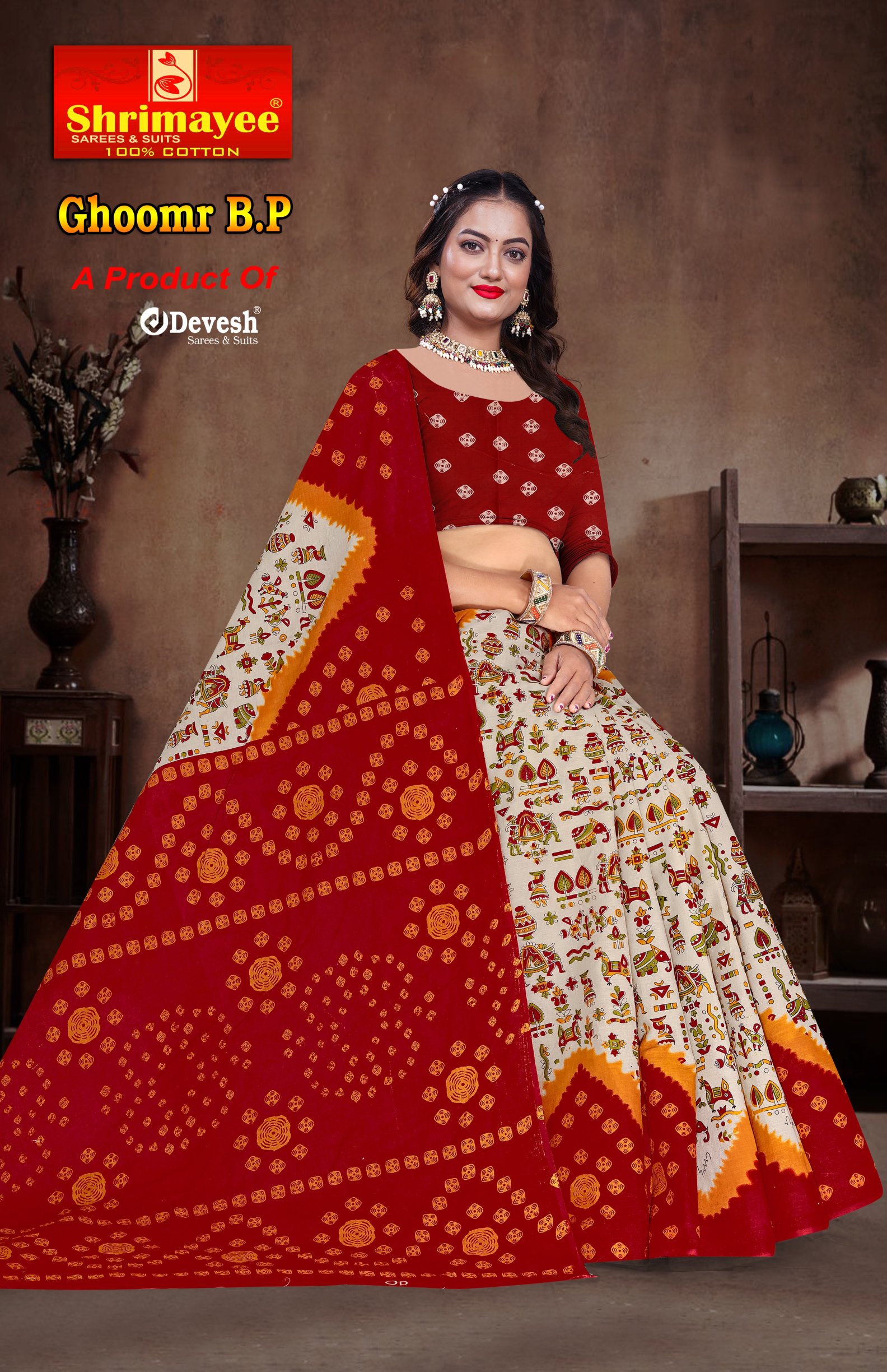 Ghoomar with blouse piece (pack of 8)_3