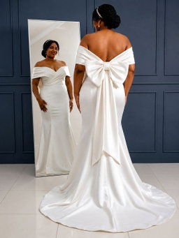 robe sirène en soie blanc pur