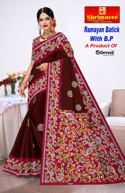 Ramayan batick with blouse piece (pack of 8)