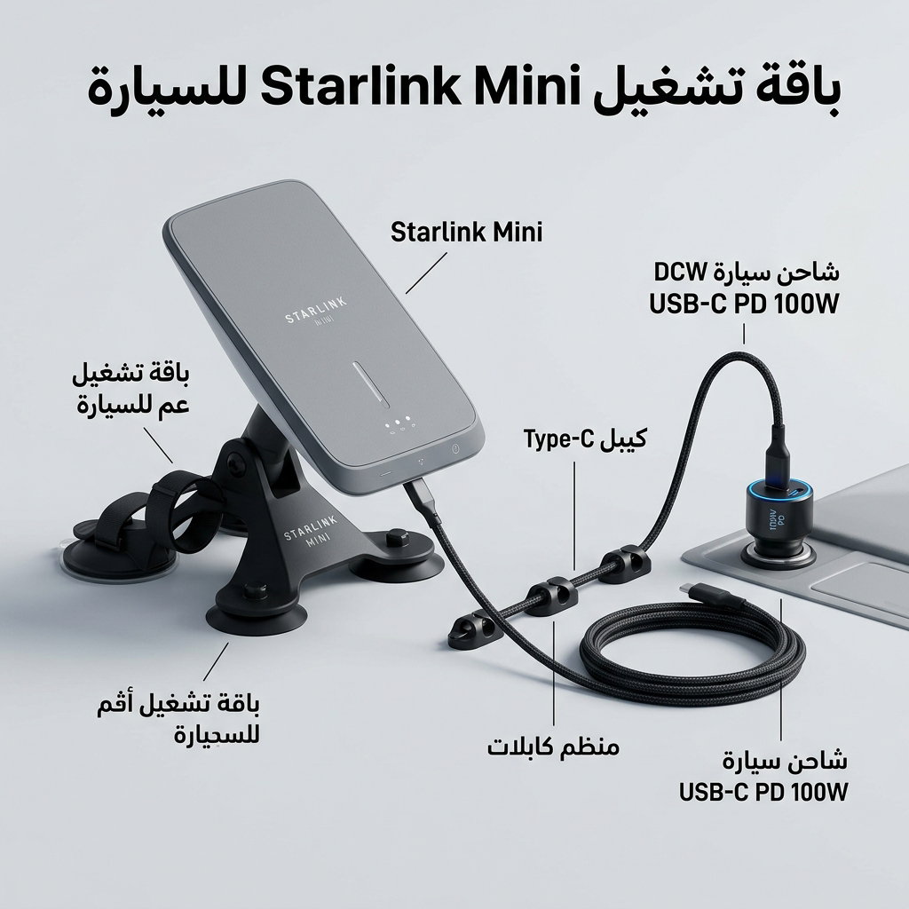 باقة تشغيل Starlink Mini للسيارة_0