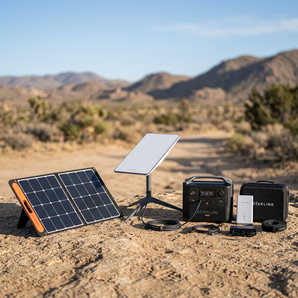 باقة Starlink Mini للطاقة الشمسية والرحلات الطويلة