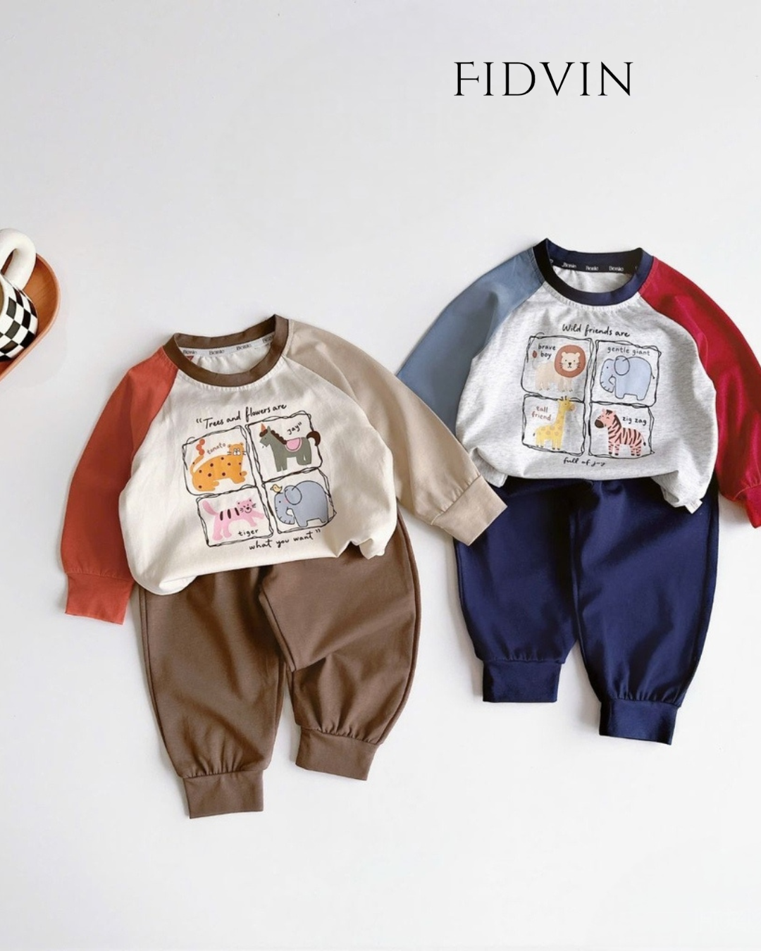Puppy Raglan Long Sleeve Set — H0426B19
