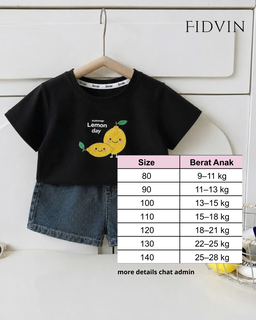 Lemon Tee & Denim Shorts Set — H0426B51Đ