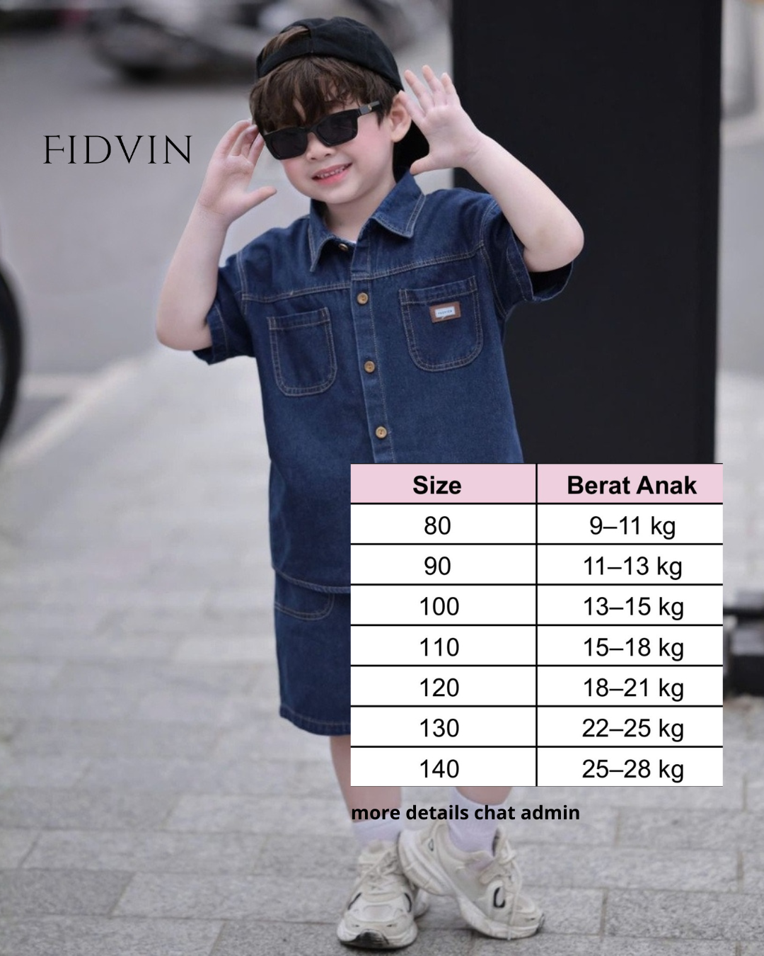 Denim Shirt & Shorts Set — T0126B13Đ_1