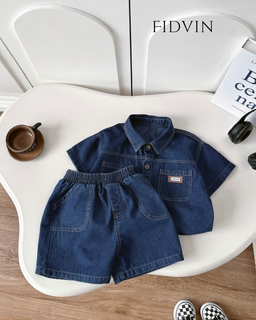 Denim Shirt & Shorts Set — T0126B13Đ
