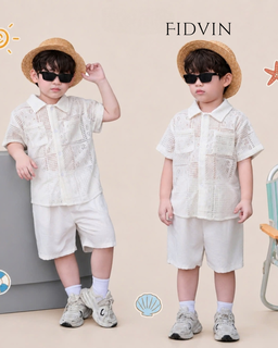 White Lace Shirt & Shorts Set — T0326B07