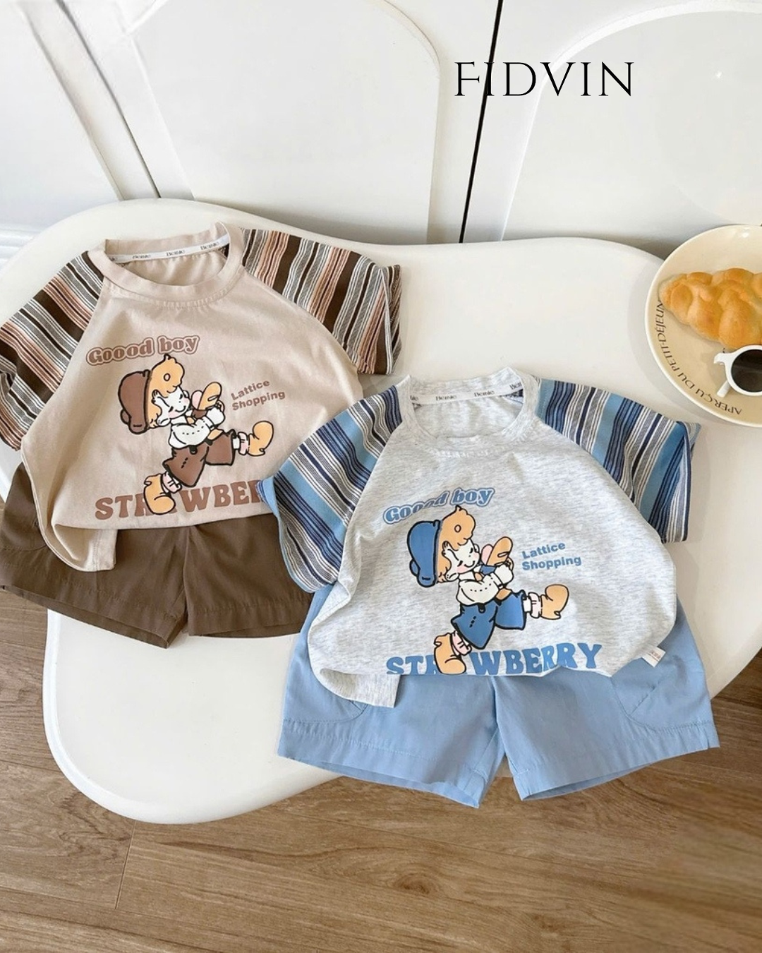 Good Boy Raglan & Khaki Shorts Set — H0226B36_0