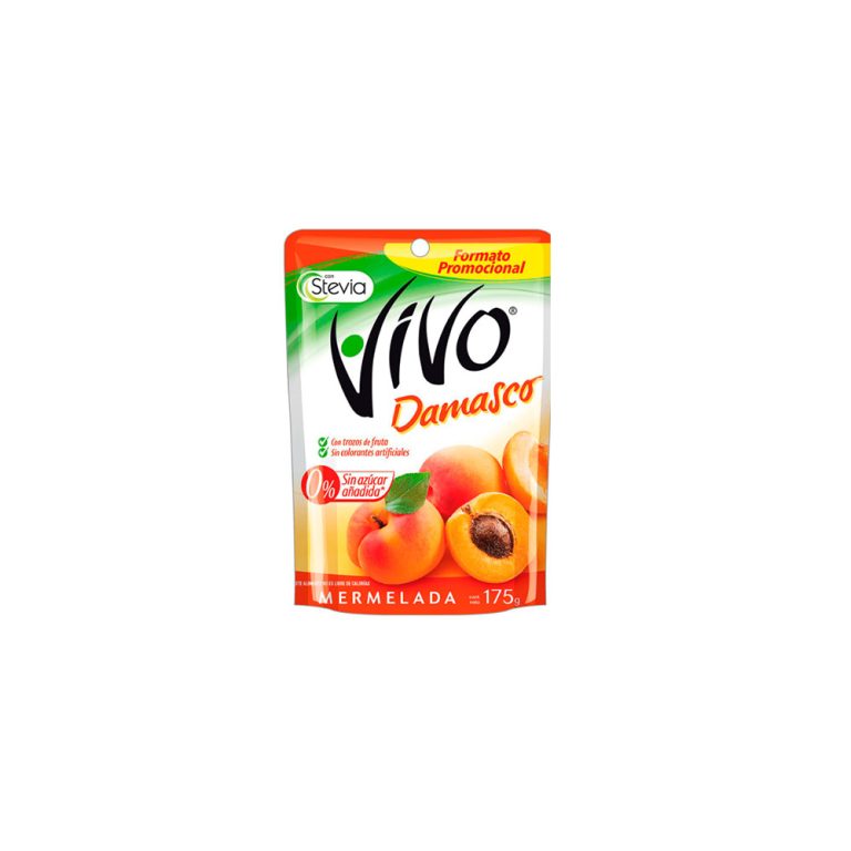Mermelada Damasco Sin Azucar 175 gr Vivo_0