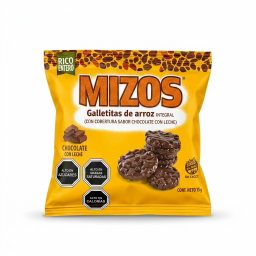 Galletas De Arroz Chocolate Con Leche 15 gr Mizos