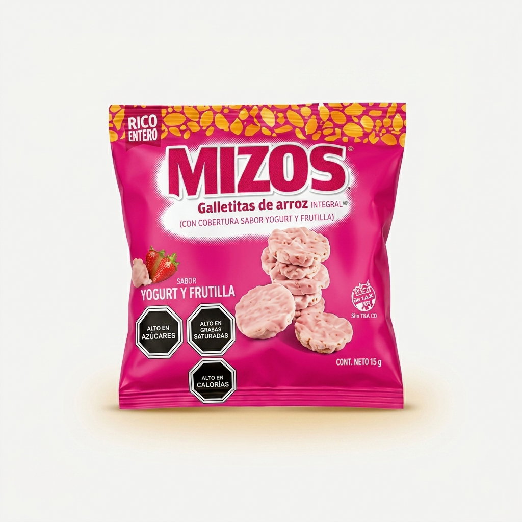 Galletas De Arroz Yogurth Y Frutilla 15 gr Mizos