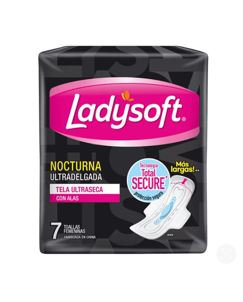 Toallas Femeninas Nocturna Ultradelgada Con Alas 7 Unidades Ladysoft_0